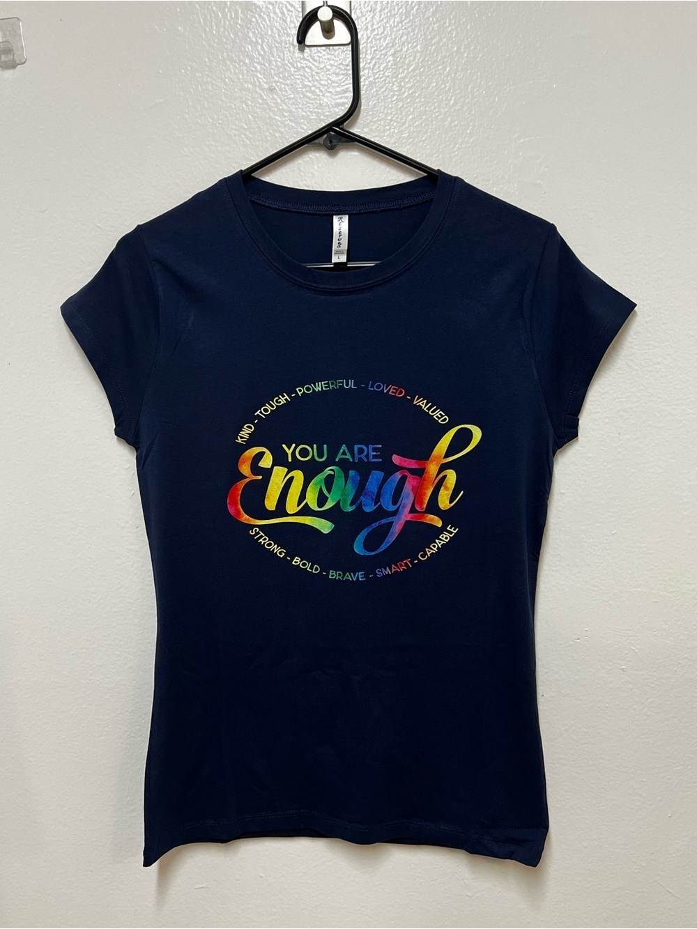 "You Are Enough" Navy Tee - Picture 7 of 8